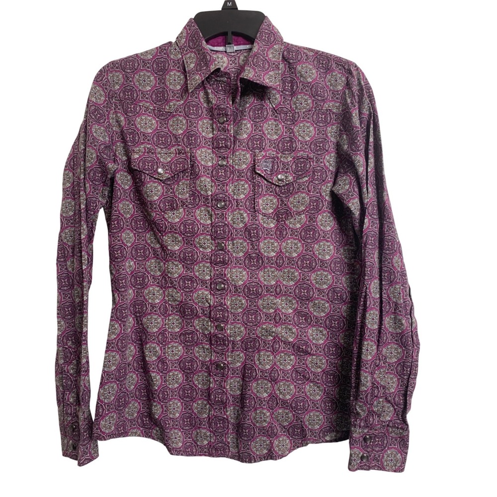 Cinch Purple Geometric‎ Medallion Pearl Snap Western Shirt Medium